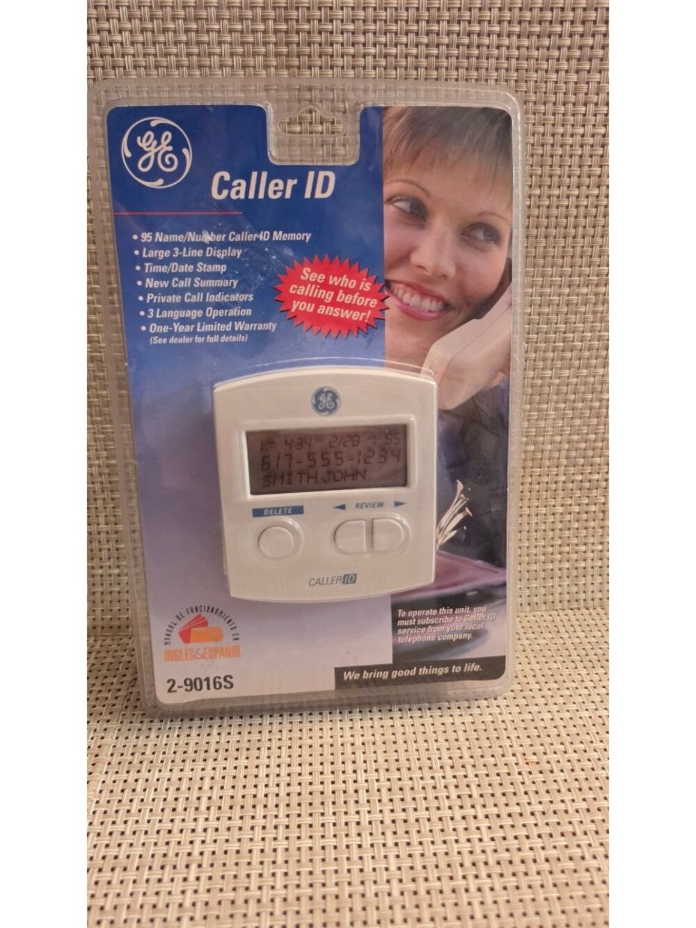 GE CALLER ID LARGE 3 LINE DISPLAY GENERAL ELECTRIC 95 NAME MEMORY 2-9016s